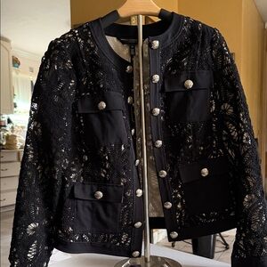 White House Black Market Black Lace Blazer